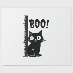 Papel De Regalo ¡Buuu! Gato divertido escondiéndose Peekaboo Hallo