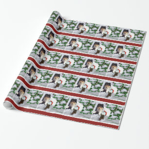 Papel De Regalo Buzón del navidad del perrito del collie
