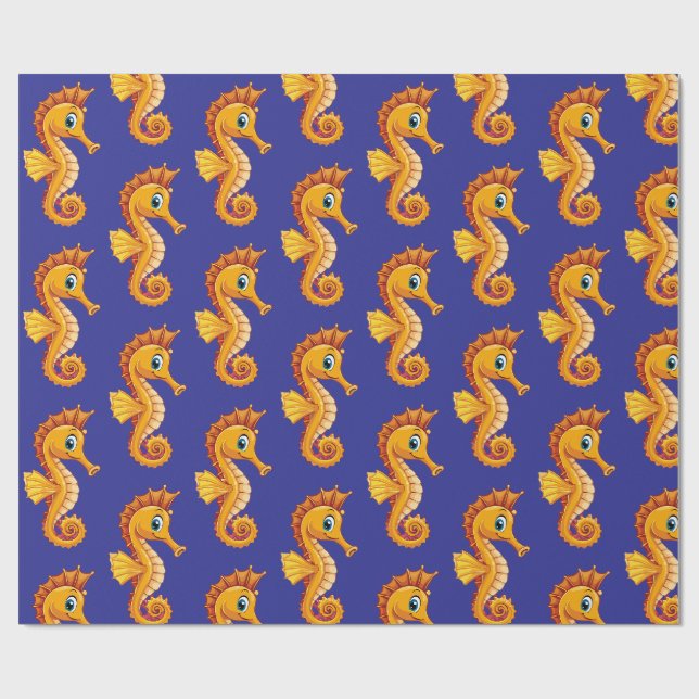 Papel De Regalo Caballito de mar de hocico largo (Superficie plana)