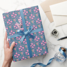 Papel de regalo Caballito de mar mariposa en burbu