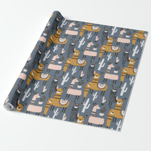 Papel De Regalo Caballo amarillo y gris Personalizado 3D con tema 