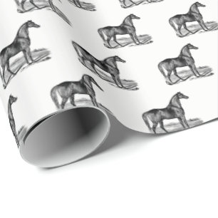 Papel De Regalo Caballo Antiguo de Pie