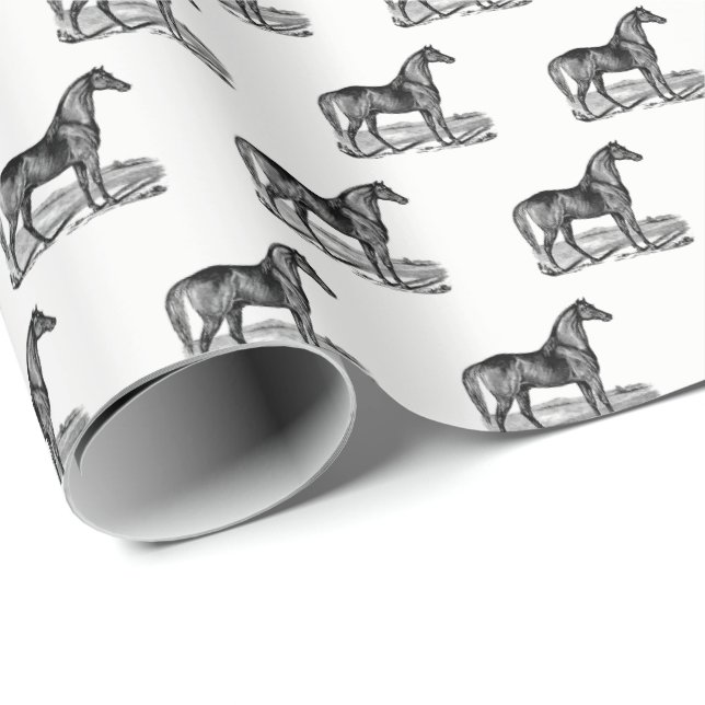 Papel De Regalo Caballo Antiguo de Pie (Esquina del rollo)