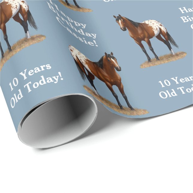 Papel De Regalo Caballo Appaloosa de la bella bahía (Esquina del rollo)