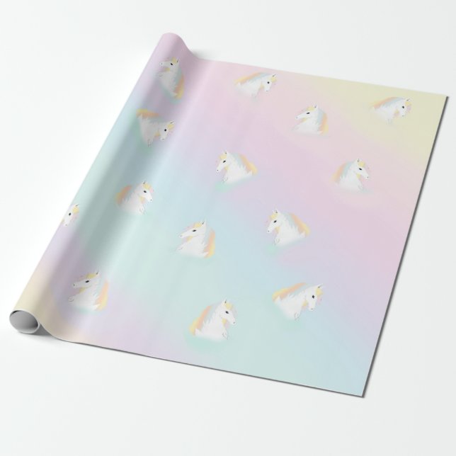 Papel De Regalo Caballo arcoiris Unicornio (Desenrollado)