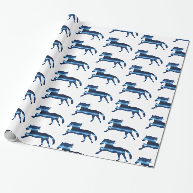 Papel De Regalo Caballo azul (Desenrollado)