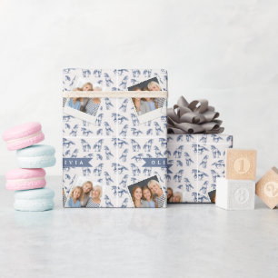 Papel De Regalo Caballo Azul Vintage Personalizado Clásico Campest