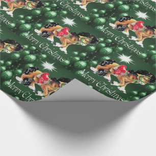 Papel De Regalo Caballo con Felices Navidad del verde verde de los