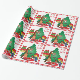 Papel De Regalo Caballo Con Regalos Y Empaquetado De Regalo De Vaq