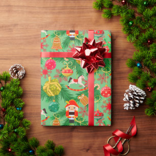 Papel De Regalo Caballo de balancín de juguete soldados cascanuece