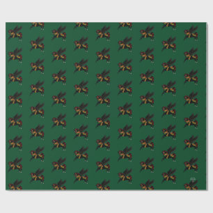 Papel De Regalo Caballo de carrusel Pegasus negro elegante Vintage