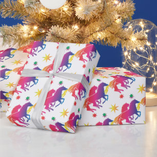 Papel De Regalo Caballo de colores arcoíris