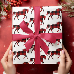 Papel De Regalo Caballo de Cuadro de Búfalo Rústico País Occidenta
