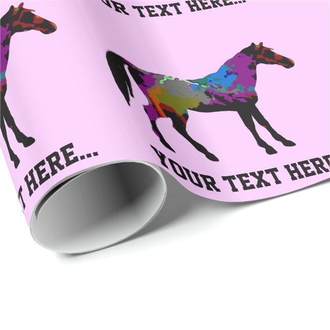 Papel De Regalo Caballo de raza personalizado (Esquina del rollo)
