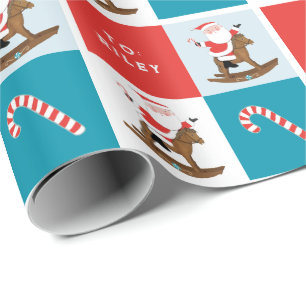 Papel De Regalo Caballo de Rock de Navidad