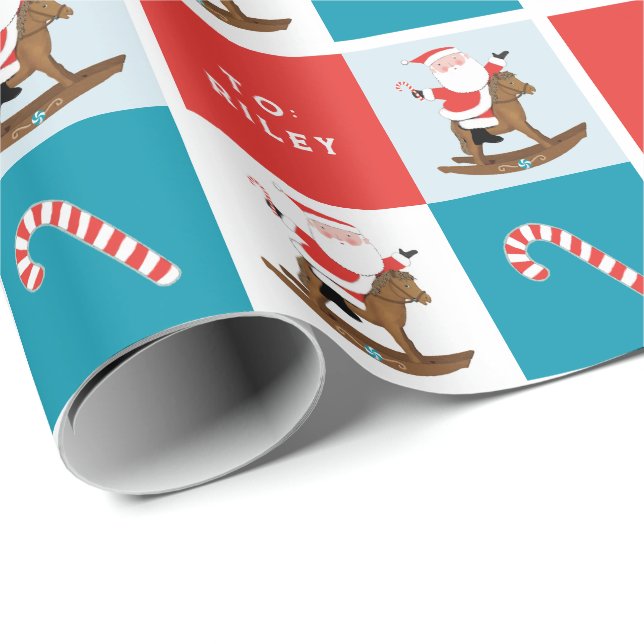 Papel De Regalo Caballo de Rock de Navidad (Esquina del rollo)
