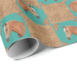 Papel De Regalo Caballo del Palomino e impresión occidentales del