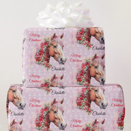 Papel De Regalo Caballo En Cintas De Navidades Añadir El Nombre De