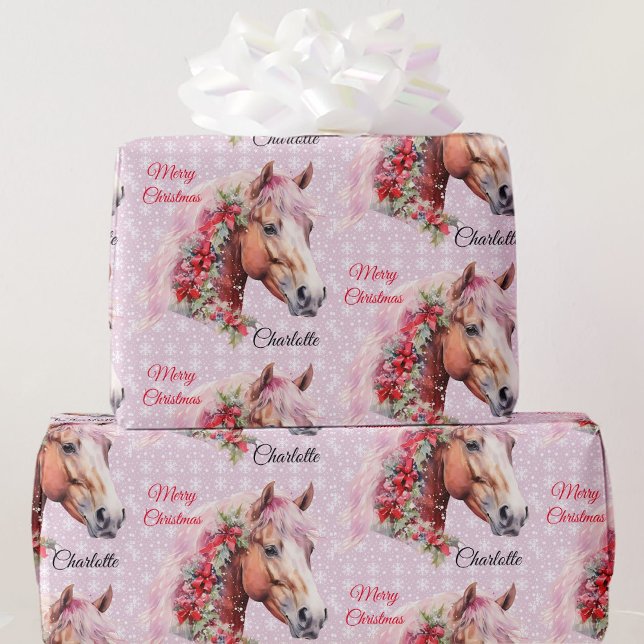 Papel De Regalo Caballo En Cintas De Navidades Añadir El Nombre De (Subido por el creador)
