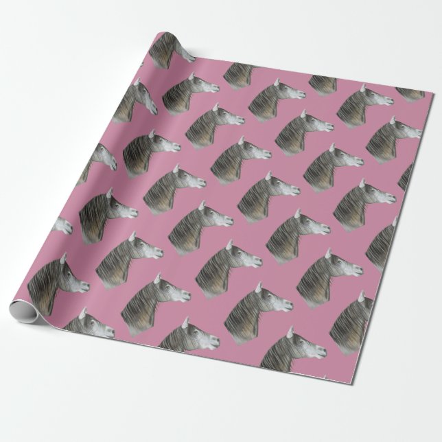 Papel De Regalo Caballo gris (Desenrollado)