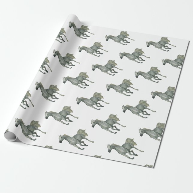 Papel De Regalo Caballo gris corriente (Desenrollado)