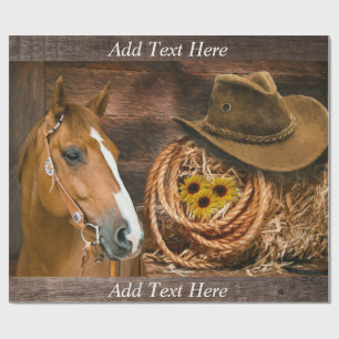 Papel De Regalo Caballo occidental Gorra Lasso Sunflower 