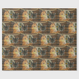Papel De Regalo Caballo Occidental Herradura Caballo Vagón Cowboy 