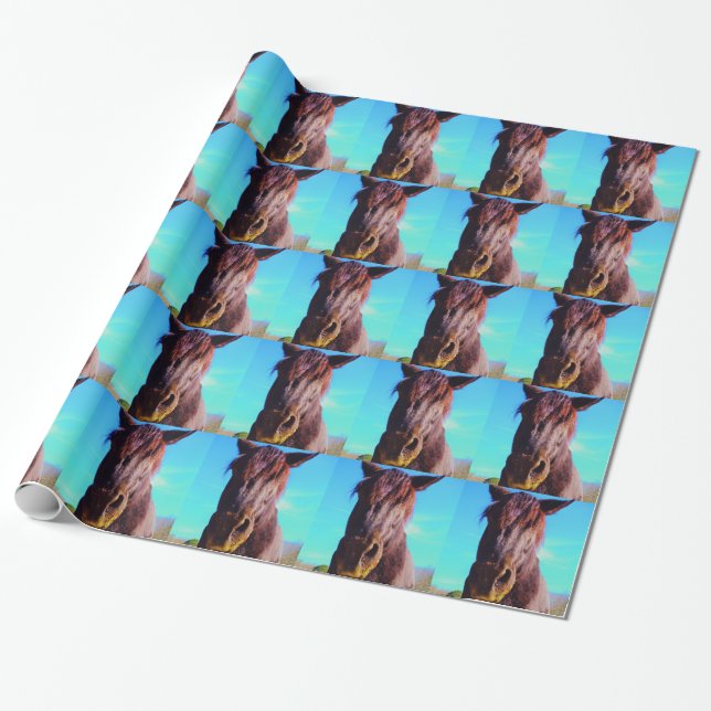 Papel De Regalo Caballo púrpura con boca verde (Desenrollado)