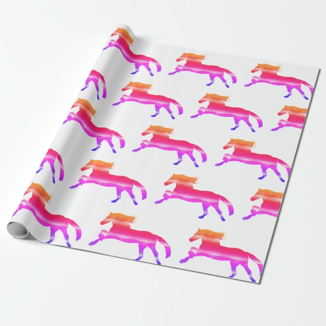 Papel De Regalo Caballo rosa (Desenrollado)