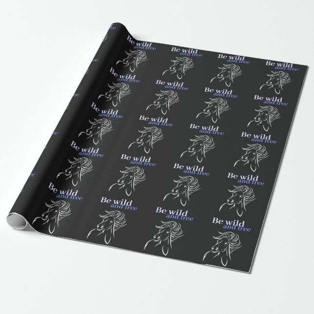 Papel De Regalo Caballo Salvaje y Libre (Desenrollado)