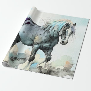 Papel De Regalo Caballo Shire Acuarela