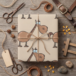 Papel De Regalo Caballo Tonto Divertido Semental Marrón Tonto