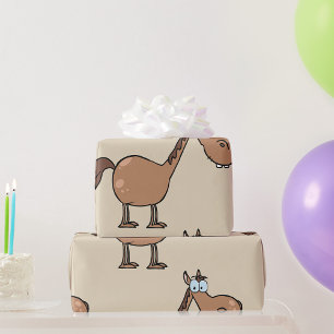 Papel De Regalo Caballo Tonto Divertido Semental Marrón Tonto