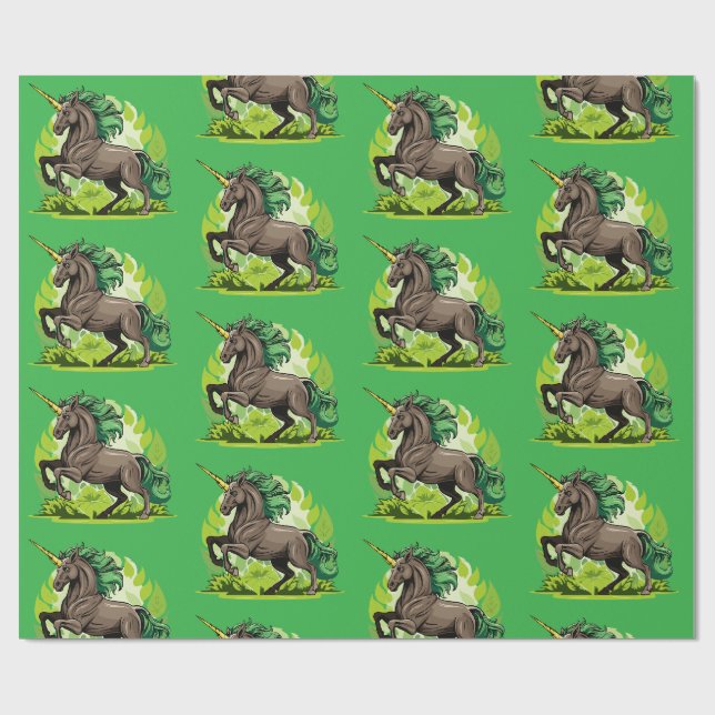 Papel De Regalo Caballo unicornio (Superficie plana)