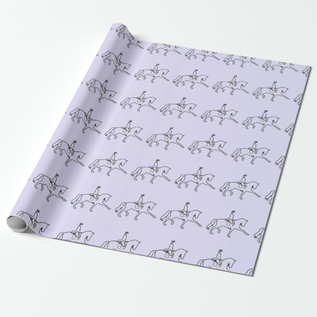 Papel De Regalo Caballo y jinete de Dressage (Desenrollado)