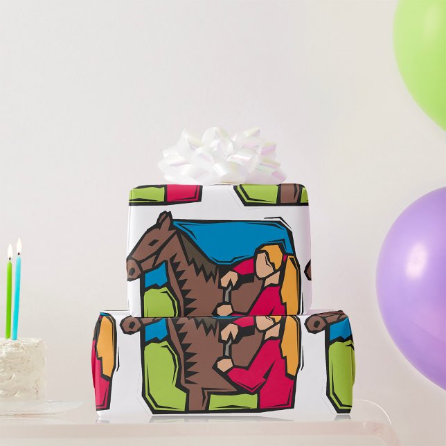 Papel De Regalo Caballo Y Muchacha De Granja (Subido por el creador)