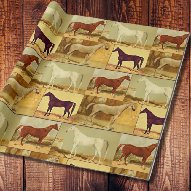 Papel De Regalo Caballos árabes de época - collage (Subido por el creador)