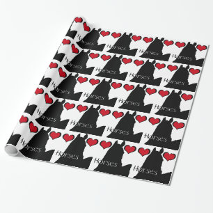 Papel De Regalo Caballos cardíacos I (fondo blanco)