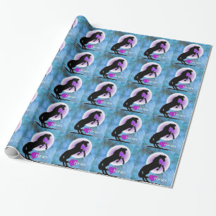 Papel De Regalo Caballos cardíacos V (azul/verde)