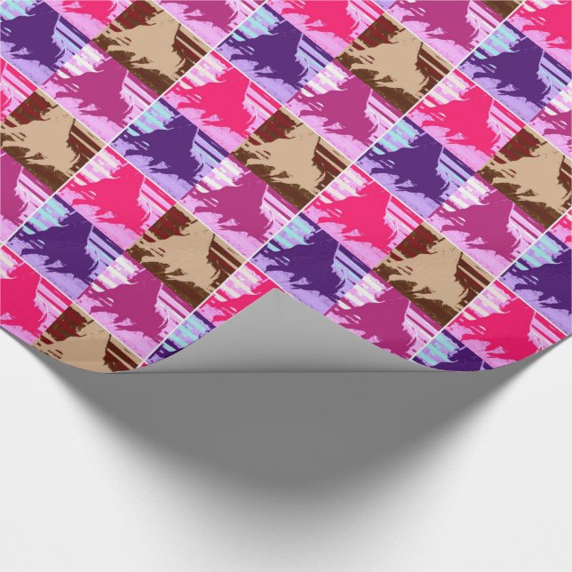 Papel De Regalo Caballos de arte pop (Esquina)