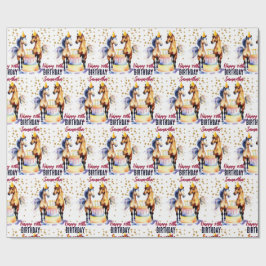 Papel De Regalo Caballos elegantes en gorras fiestas feliz cumplea