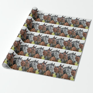 Papel De Regalo Caballos en el pasto