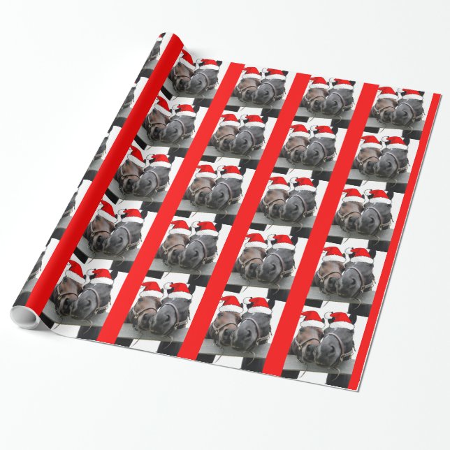 Papel De Regalo Caballos navidades (Desenrollado)