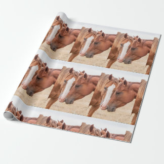 Papel De Regalo Caballos zumbando en un pasto