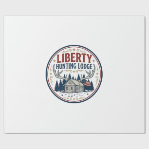 Papel De Regalo Cabaña de caza Liberty Patriótico Patriótico Caza