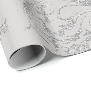Papel De Regalo Cabaña metalizado real de Antonietta de los gris