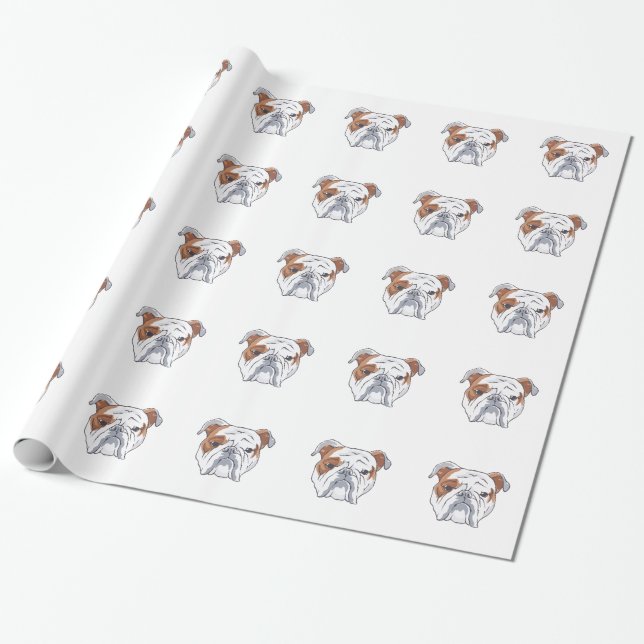 PAPEL DE REGALO CABEZA DE BULLDOG EN INGLÉS (Desenrollado)