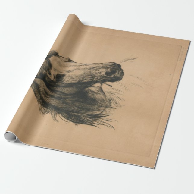 Papel De Regalo Cabeza de caballo (por Heywood Hardy) (Desenrollado)