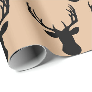 Papel de regalo - Cabeza de ciervo beige