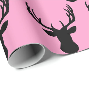Papel de Regalo - Cabeza de Ciervo Color Rosa Páli